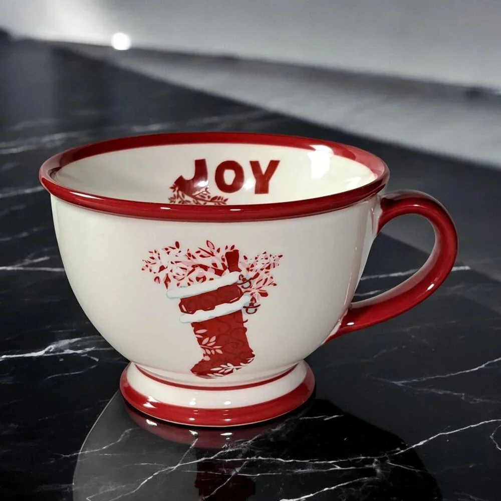 Starbucks Holiday 2007‎ Joy Stocking Footed Mug Cup Coffee Tea Christmas - Picture 1 of 10